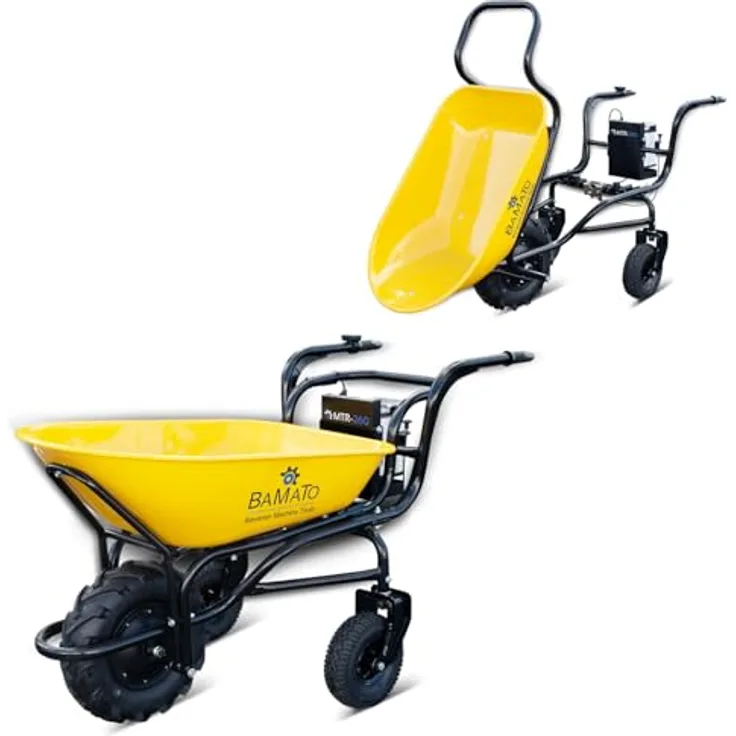 BAMATO Elektrische Schubkarre MTR-260, 280W Motor, 100L Volumen, 6 km/h, 260 kg Tragkraft, inkl. 40V Akku und Ladegerät