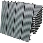 33 x WPC-Terrassenfliesen 30x30 - Grau