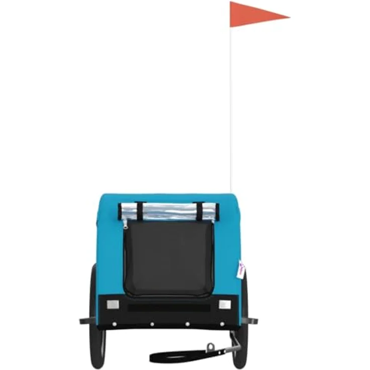 vidaXL Hunde-Transportbox Fahrradanhänger Hunde Blau und Schwarz Oxford-Gewebe und Eisen, Maximale Tragfähigkeit 45 kg – Bild 3