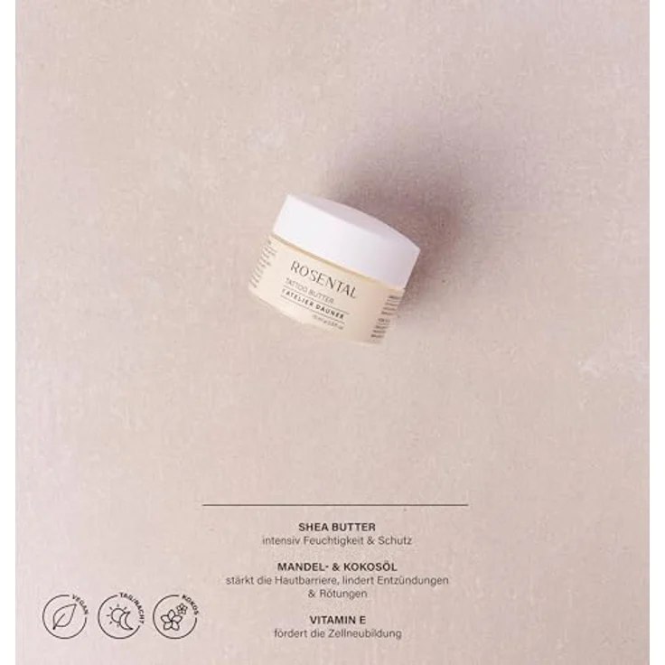 Rosental Organics Tattoo Butter x ATELIER DAUNER, Natürliche Pflege für strahlende Tattoos, Schnelle Heilung, Vegan, 15ml – Bild 3