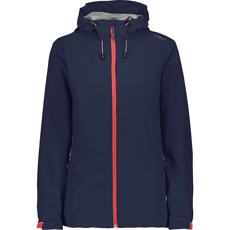CMP Woman Jacket Fix Hood N950 Black Blue 34 - Strapazierfähige Regenjacke mit versiegelten Nähten, wind- und wasserabweisend