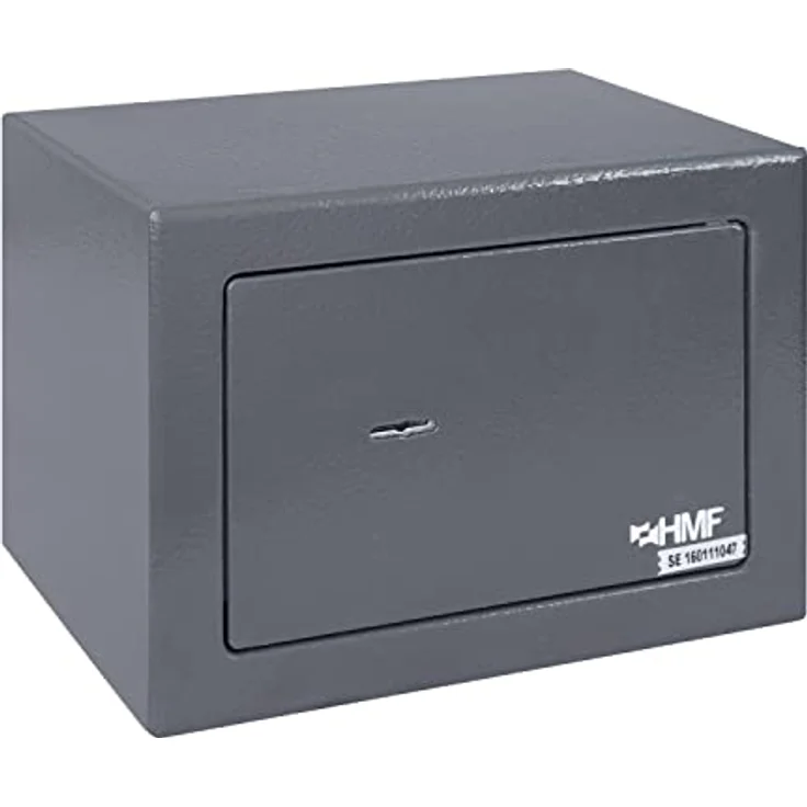 HMF 49216-11 Safe Tresor klein mit Schlüssel, Möbeltresor | 23 x 17 x 17 cm | Anthrazit – Bild 2