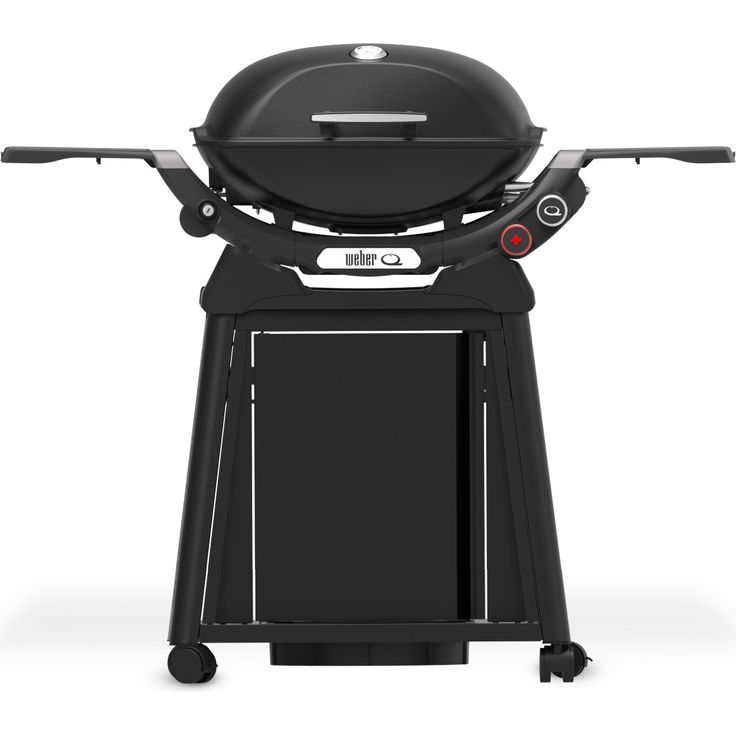 Weber Gasgrill Q2800N+, kompakter Gasgrill mit Rollwagen, stabilem Alugussdeckel und integrierten Thermometer, schwarz