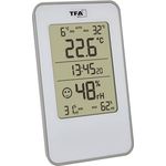 TFA Thermo-Hygrometer 30.5057.02, Digitales Thermometer + Hygrometer mit Höchst- und Tiefstwertanzeige, Weiß