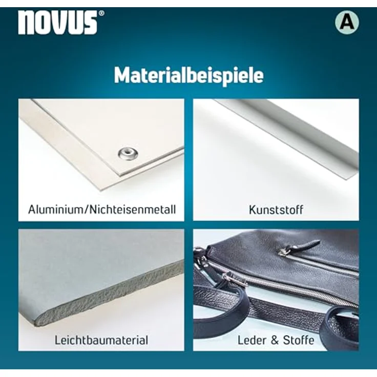 Novus Tools Aluminium-Blindnieten Ø 4,8 mm, 8 mm Länge, 30 Stück, Klemmlänge 2,5-4,0 mm, für Nichteisen-Metall, Kunststoff, Leder und Stoffe – Bild 3