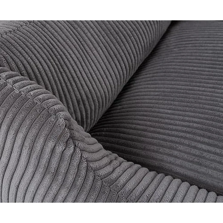 Knuffelwuff Hundebett aus Cord mit Handwebcharakter Olivia XL 105 x 75cm Grau - Abnehmbarer Bezug - waschbar - für große, mittelgroße und kleine Hunde – Bild 3