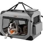 Feandrea Hundebox faltbar, Transportbox Hund XXL, atmungsaktiv, rauchgrau