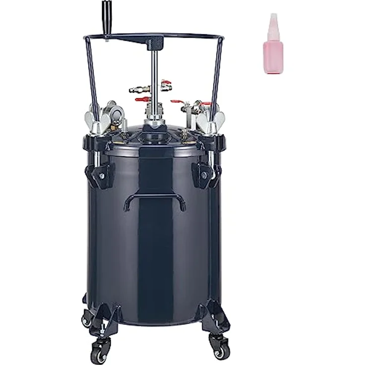 VEVOR Druckbehälter 30 L Farbbehälter für Sprühfarbe, einstellbarer Druck bis 70 psi, mit Rollen und manuellem Mischsystem – Bild 1