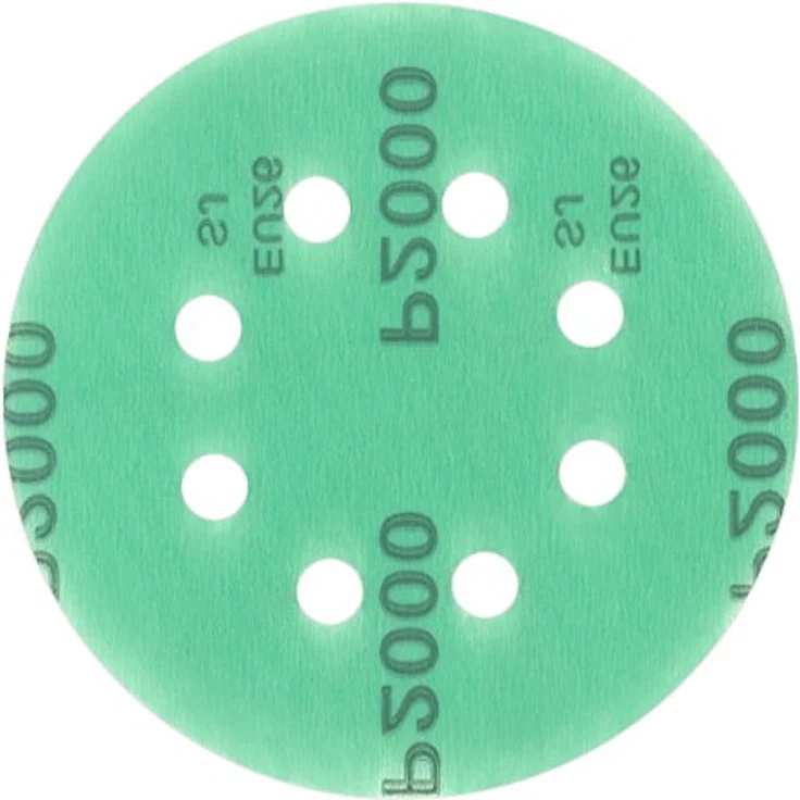 StickandShine 50 Stück 125 mm Exzenter Schleifscheiben P1000 Körnung, 8 Loch, grün, wasserfest und ölresistent, Kunstharz Korund – Bild 3
