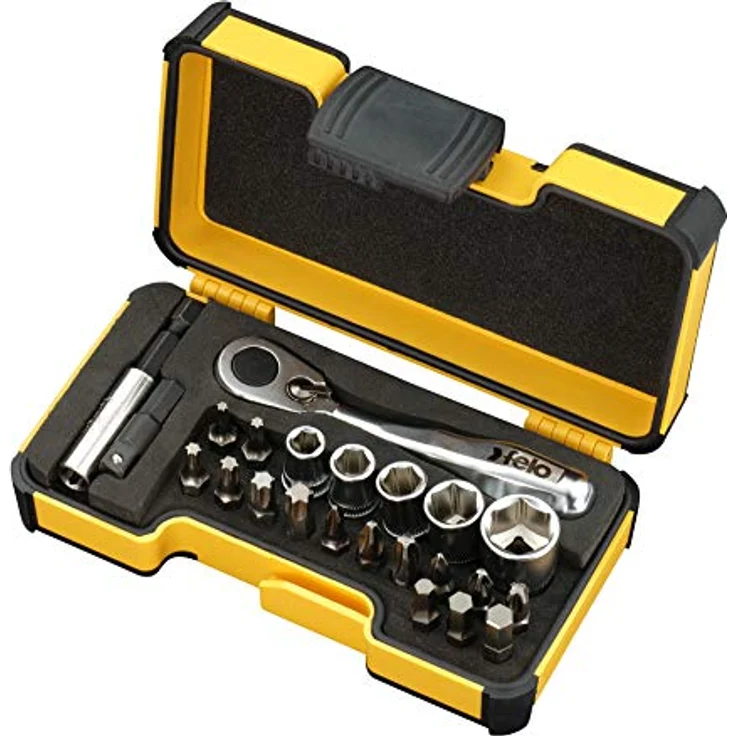 Felo Werkzeugkoffer 05772306, 23-teilig mit Miniratsche, spritzwassergeschützt, kompakte XS-Strongbox – Bild 1
