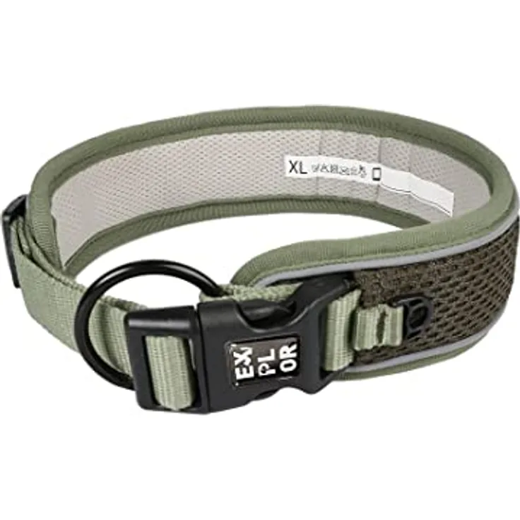 duvoplus, Ultimate Fit Comfy Classic Halsband mit reflektierenden Nähstreifen, Größe XS – 30 – 33 cm, Undercover Green, für Hunde, widerstandsfähige Materialien, schnelltrocknend