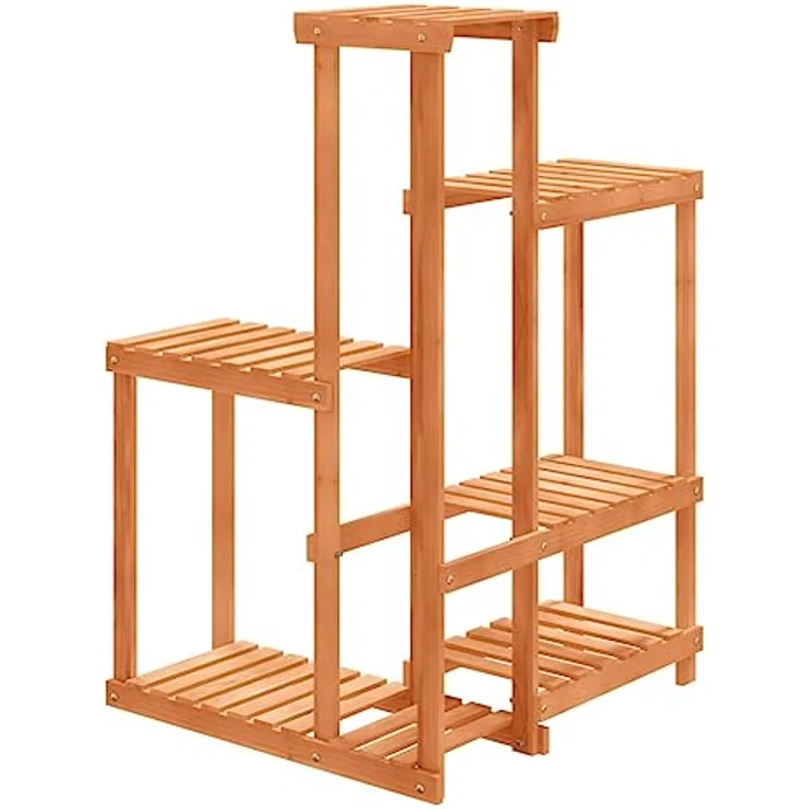 vidaXL Blumenständer, Pflanzständer 62,5x61,5x101,5 cm Massivholz Tanne, Retro-Design, Wandhalterung enthalten – Bild 6