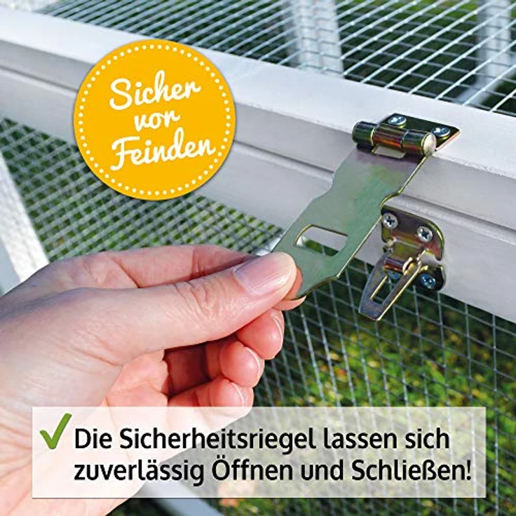 Zooprinz Premium Freilaufgehege Rabbit Run für Kleintiere - Stabiler Holzrahmen - Mobiler Freilauf Hasenstall in Weiß – Bild 5