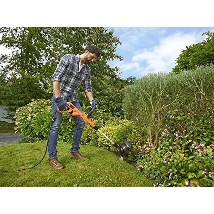 Black+Decker BESTE630 Elektro-Rasentrimmer E-Drive, manuelle Fadenverlängerung auf Knopfdruck EasyFeed, werkzeuglos umstellen von Trimmen auf Kantenschneiden, 550 W, 230 V, Schwarz, 30 cm – Bild 3