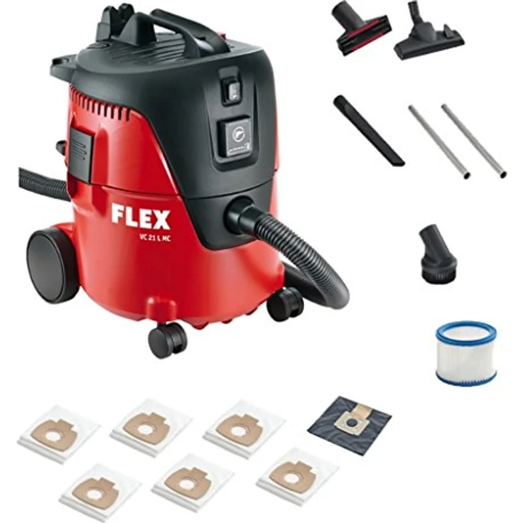 Flex Industriesauger VC21L MC 409979 + 5x Filtersack | Handlicher & kompakter Sauger inklusive vieler Extras – Bild 1