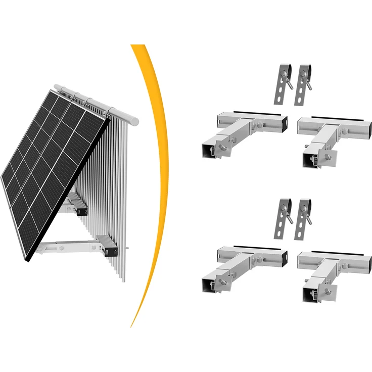 Powerness Aufständerung Solarmodul Halterung für Balkonkraftwerk, witterungsbeständiges Aluminium, Neigung 30°, 2er Set für 2 Solarmodule