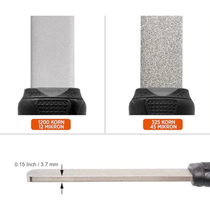 SHARPAL 127N Dual-Grit Diamant-Schleifstein, 325/1200 Körnung, Werkzeugschärfer für Messer, Axt, Rasenmähermesser und Gartenschere mit echtem Lederscheide – Bild 4