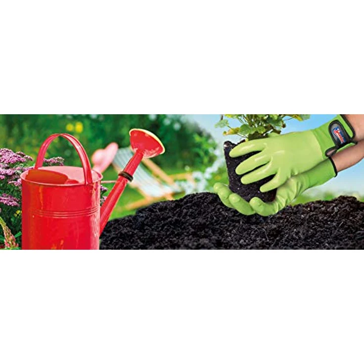 Spontex Garden, vielseitige Gartenhandschuhe für feuchte Gartenarbeiten, verstellbares Bündchen - 1 Paar, Größe M – Bild 4