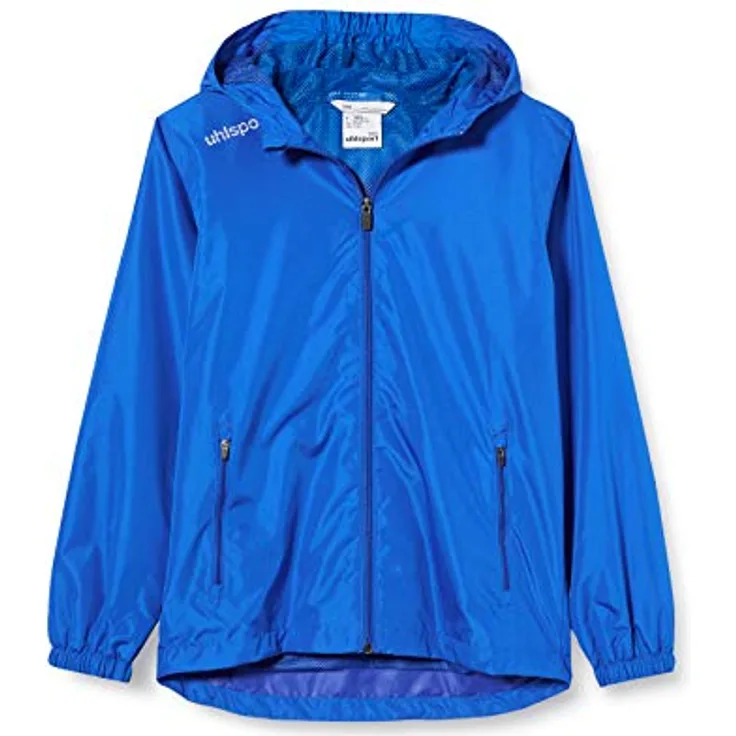 Uhlsport Regenjacke ESSENTIAL, Herrenjacke mit Wasserabweisendem Coating, Stehkragen mit Kapuze, Blau, XXL