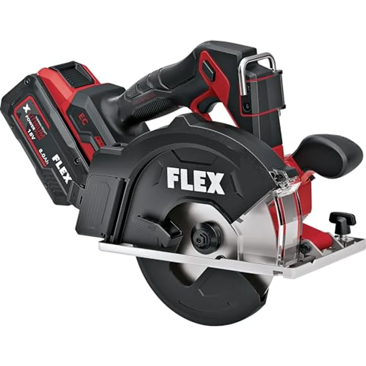 FLEX Akku Metall-Handkreissäge CSM 57 18-EC C, 18 V, Schnitttiefe 57 mm, max. Materialstärke 800 N/mm², inkl. Sägeblatt, Adapterplatte und Parallelanschlag – Bild 3