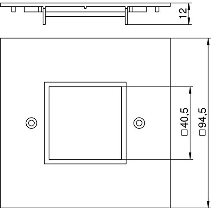 Obo-Bettermann Knopfleiste Vh-P4 Modul45 Simple, 95 x 95 mm, Polyamid, eckige Bauform, schraubbare Befestigung – Bild 2