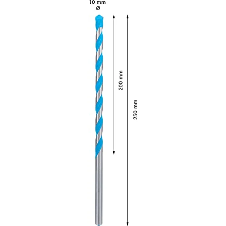Bosch Professional Expert CYL-9 MultiConstruction Bohrer, 10 mm Durchmesser, für Beton, Ziegel, Holz und Metall, 200 mm lang (2608901485) – Bild 3