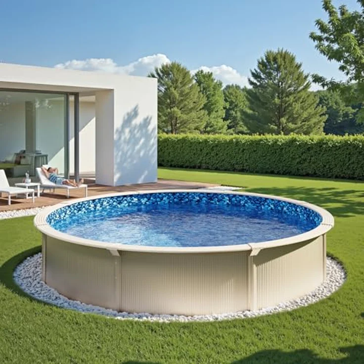 VEVOR Runde Poolfolie, φ 549 x 147 cm, überlappende Vinylfolie in Standardstärke für oberirdische Pools mit 137 cm Wandhöhe – Bild 8