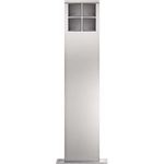 Elcom Briefkasten-Standsäule SMT-4/2EM, Edelstahl matt, LED Flächenleuchte, silber