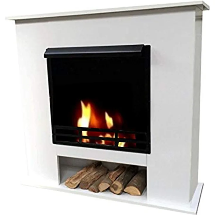 Kaminbau Mierzwa Ethanol und Gelkamin Kamin Kaminofen Modell 001W Deluxe Weiß, Made in Germany, inkl. gratis Zubehör