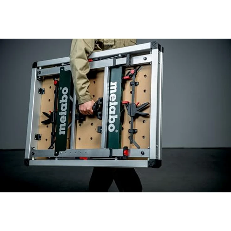 Metabo Multifunktionstisch mwb 100, mobile Werkbank mit höhenverstellbaren Standbeinen und robustem MDF-Tischplatte, transportabel – Bild 6