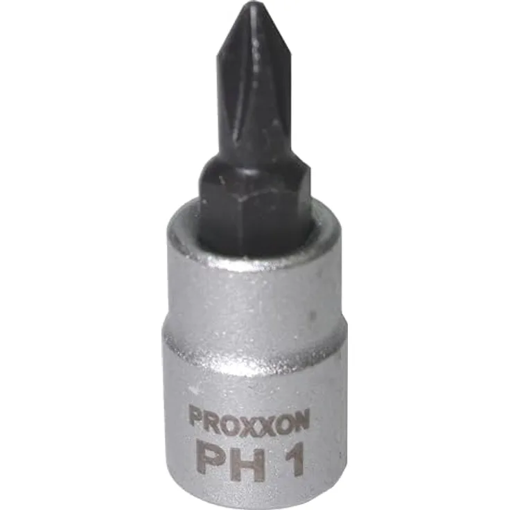 PROXXON INDUSTRIAL Bohrer- und Bitset 23730, Kreuzschlitzschrauben-Einsatz PH 1, Chrom-Silicium-Mangan-Molybdän-Stahl, 33 mm Länge