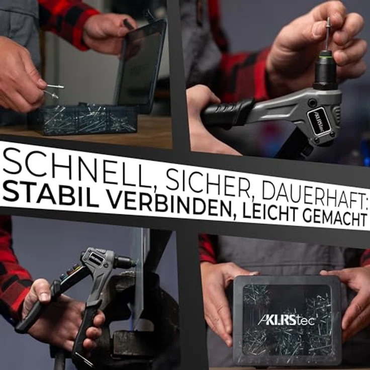 KLRS KLRStec Professional Blindnieten Set [500tlg.] Aluminium/Stahl Popnieten Set für Nietenzangen 125 Stk. jeder Größe (2,4mm, 3,2mm, 4,0mm und 4,8mm) – Bild 5