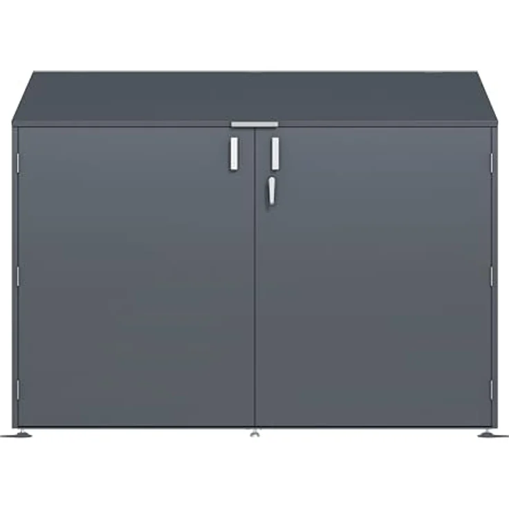 DEGAMO Fahrradgarage Freiburg, Metall anthrazit (RAL 7016), für bis zu 4 Fahrräder, wetterfest, abschließbar, 200x100x157cm – Bild 3