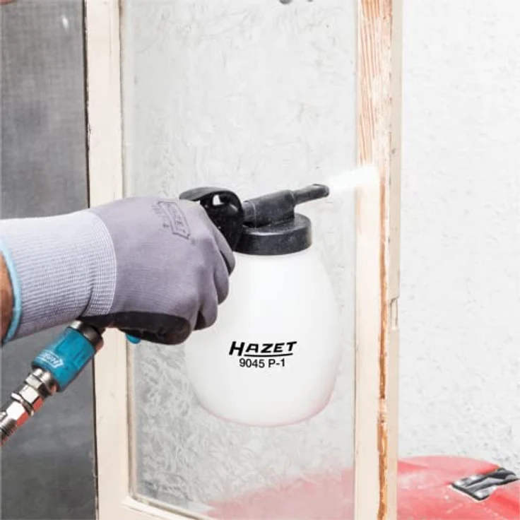 HAZET Soda Strahlpistole 9045P-1 inklusive verschiedener Düsen und 1kg Mineralstrahlmittel - ergonomischer Handgriff mit optimierter Übersetzung - für beschädigungsfreies Reinigen und Entlacken – Bild 3