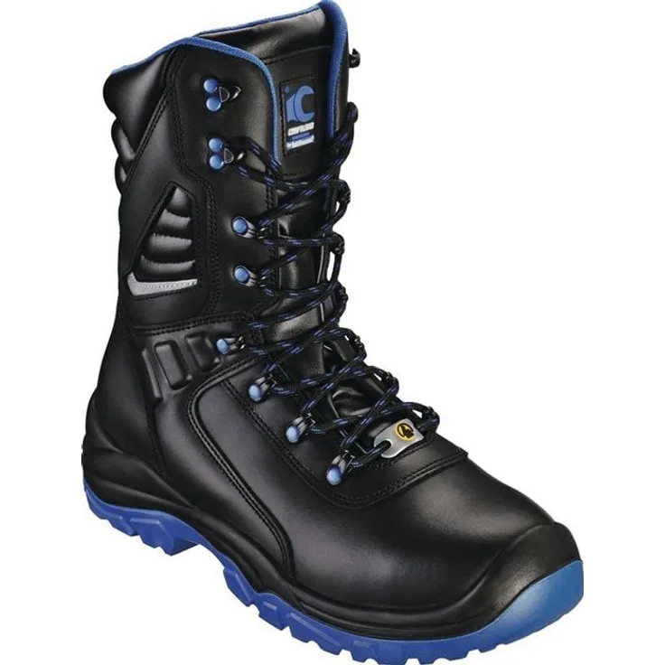 HELMUT FELDTMANN Sicherheitsstiefel TORGAU Gr. 46 W.11, schwarz/blau, S3S FO SR ESD, rutschhemmende PU-Laufsohle, antistatische Eigenschaften, anatomische Einlegesohle