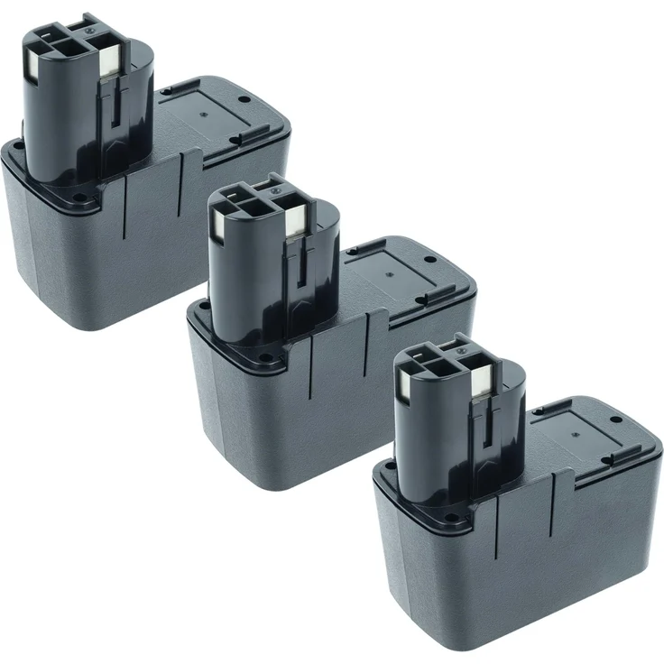 vhbw 3x Akku kompatibel mit Bosch B2310, B2500, 12V NiMH Werkzeugakku, 2100 mAh, schwarz