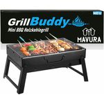 MAVURA GrillBuddy Mini BBQ Holzkohlegrill - Schwarz, faltbar, tragbar