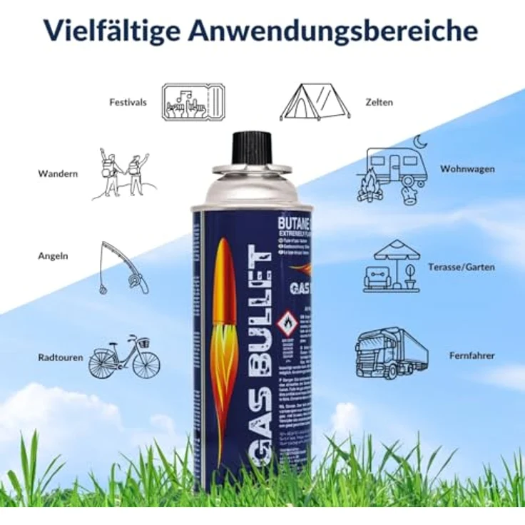Gas Bullet ® Gaskartusche 227g mit Bajonett-Ventil (MSF-1a) | Butan | Ideal für Camping und Outdoorküchen | Sichere Anwendung und langlebige Leistung – Bild 5