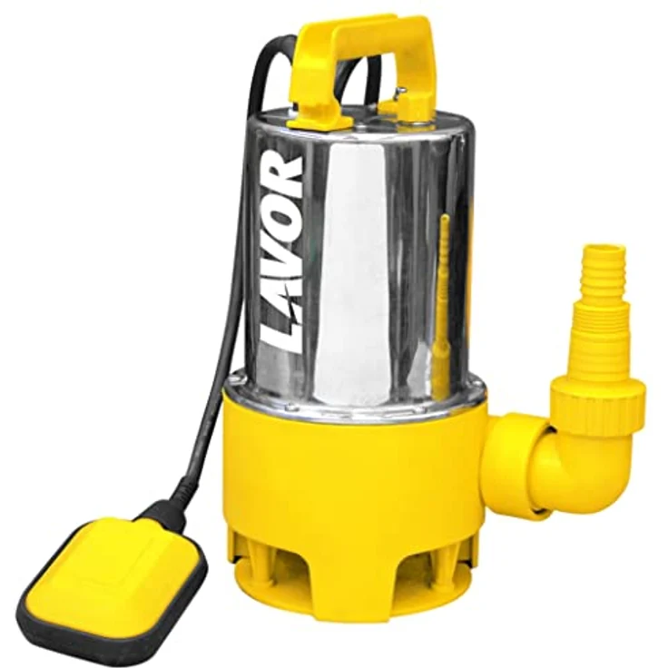 Lavor EDS-PM 12500, Edelstahl Tauchpumpe für Schmutzwasser mit 12.500 l/h Fördermenge und 750 W Motor, gelbes Gehäuse – Bild 1