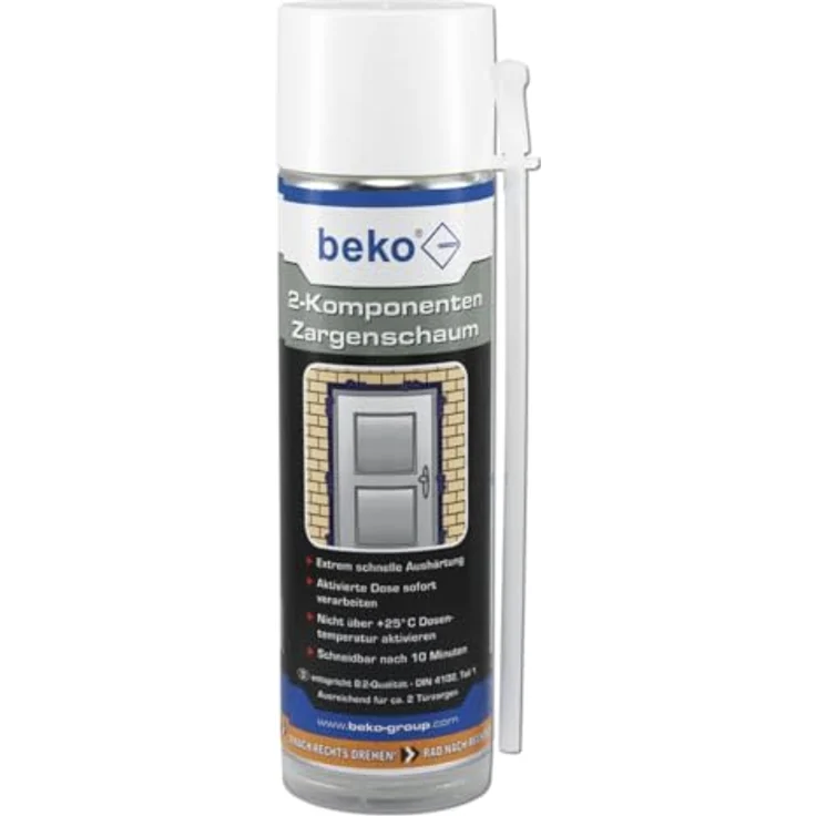 Pictolor beko 2K-Zargenschaum, Polyurethanschaum 400ml Kartusche, extrem gleichmäßige Aushärtung und hohe Schaumausbeute – Bild 2