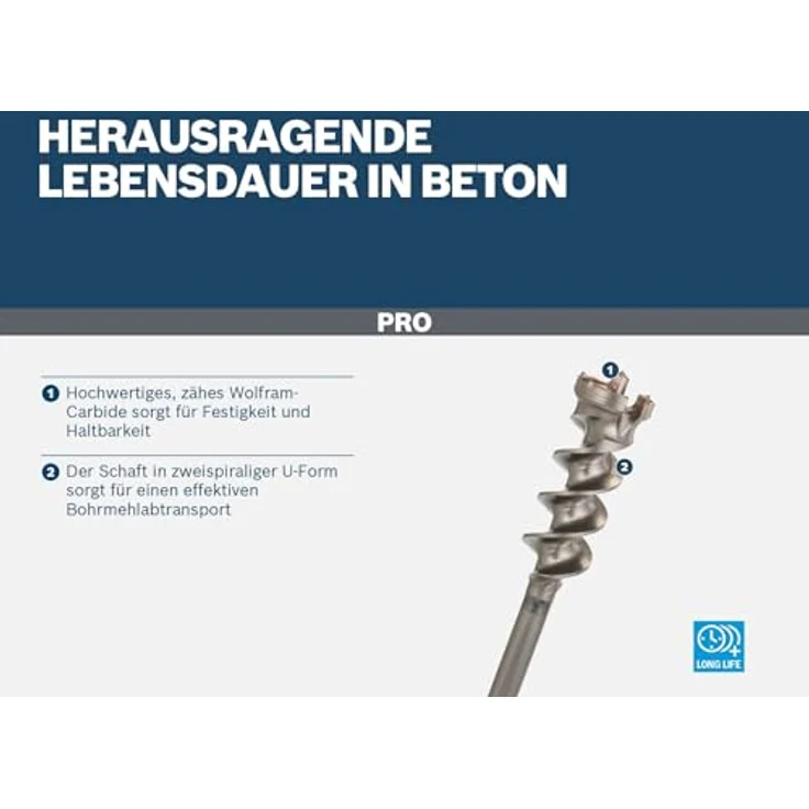 Bosch PRO SDS max-9 Break Through Bohrer, 55 mm Durchmesser, 450 mm Arbeitslänge, ideal für große Betondurchgangslöcher – Bild 6