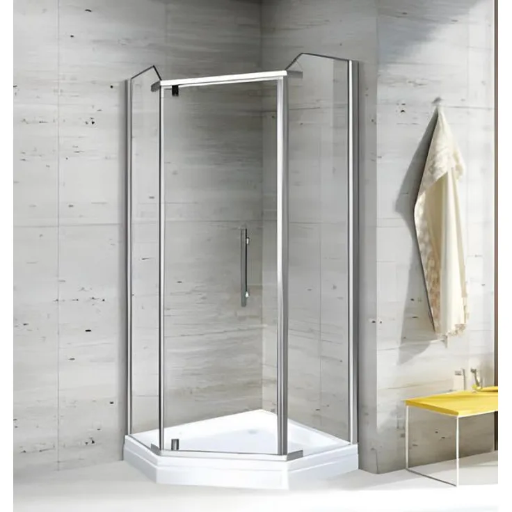 AEA Eckdusche 100x100 cm, Schiebetür mit hochwertigen Glaswänden und stabilen Aluminiumprofilen