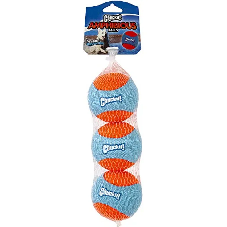 Chuckit Amphibious Ball | 3er Pack | Hundespielzeug | Schwimmball für Hunde in leuchtenden Farben zum leichten erkennen| Hundeball zum Apportieren und spielen im Wasser