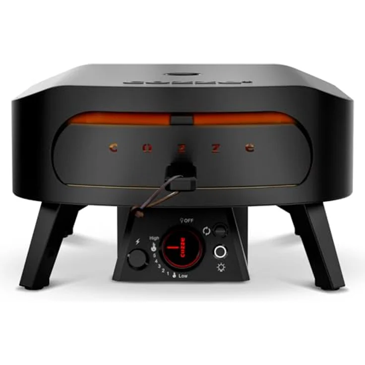 Cozze® Gas-Pizzaofen Classic Black Edition 13, inkl. Pizzastein, Backtemperatur bis 630°C, Grillfläche 34.5 x 34.5 cm, Gerätemaße 50 x 50 x 29.5 cm, schwarz – Bild 2