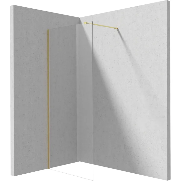 DEANTE Prizma Walk In Duschwand 110 cm, gebürstet Gold, Duschkabine mit modernem Design