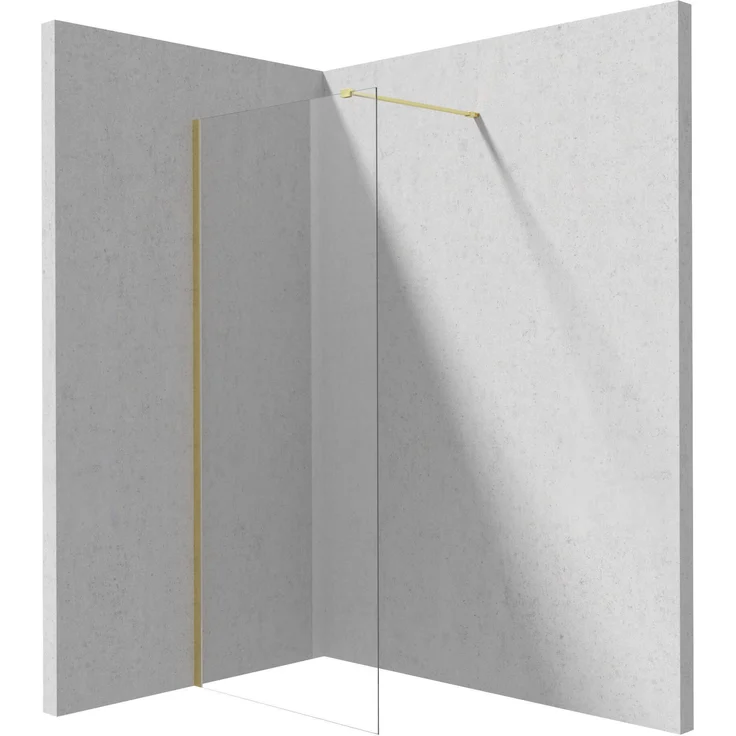 DEANTE Prizma Walk In Duschwand 110 cm, gebürstet Gold, Duschkabine mit modernem Design