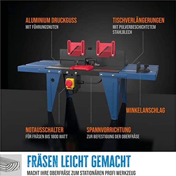 Güde 58086 Oberfräsentisch OFT 855 (Profi-Frästisch aus Aluminium-Druckguss mit Führungsnuten für Parallelanschlag) – Bild 3