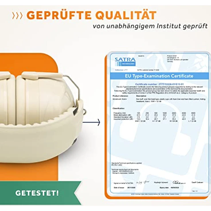 Schallwerk ® Work+ | Größenverstellbarer Gehörschutz (Beige) - Hochwertiger Lärmschutz für Arbeit und Alltag – Bild 3