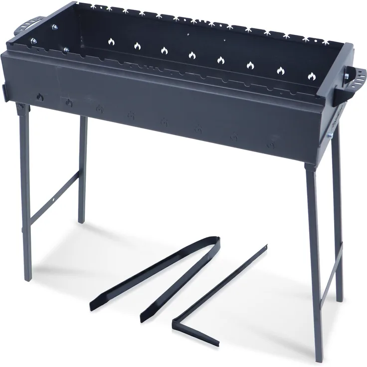 Davr Metall Klappbarer Grill SchaschlykOFF 70, 12 Spieße, Stahl 2 mm, klappbar und transportabel