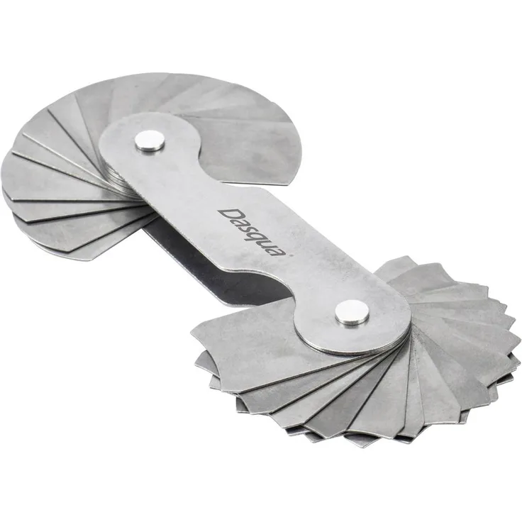 Dasqua 1351-0015 Gewindelehre metrisch für Schraubengewinde, 15.5 - 25 mm